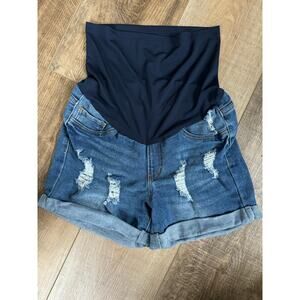 Song Maternity Shorts Distressed Full-Panel Size Small Stretchy‎